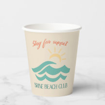 Fique para o pôr do sol Brine Beach Club Cups