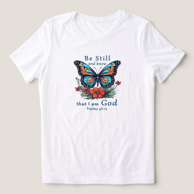 Fique quieto e saiba que eu sou Deus Bíblia Verso (Design frontal)