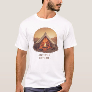 Fique Selvagem, Fique Livre ⛺ | Camiseta Vintage d