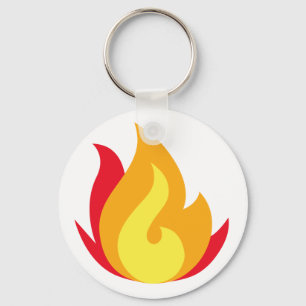 Fire Emoji Button Chaveiro