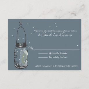 Fireflies de placa RSVP & Mason Jar