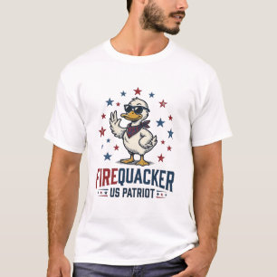 Firequacker Pato Patriótico Camisa Vintage Design_