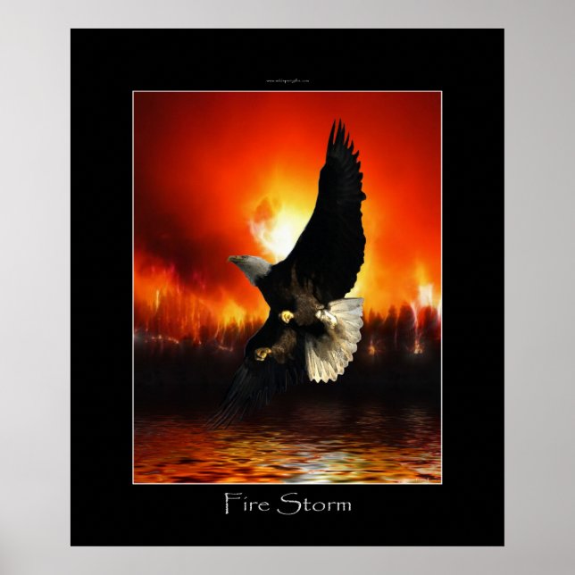 FIRESTORM Bald Eagle Art Poster (Frente)