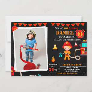 Firetruck do convite do aniversário do