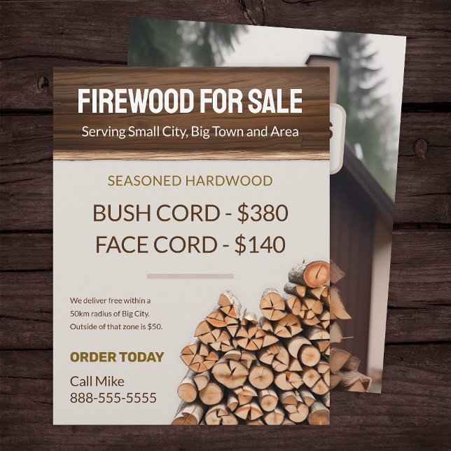 Firewood Para Venda De Modelo De Folheto Comercial (Criador carregado)
