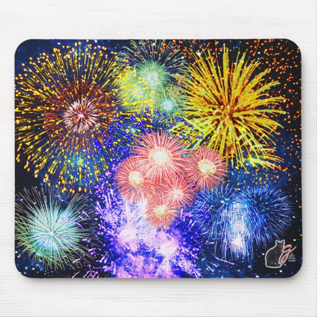 Fireworks Bursts Mouse Pad (Frente)