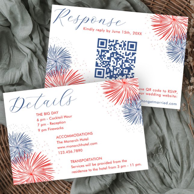 Fireworks & Forever RSVP & Details Cards (Criador carregado)