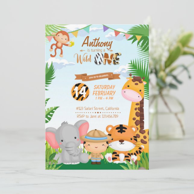 First birthday invitation (Em pé/Frente)
