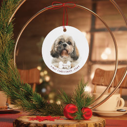 First Christmas Shih Tzu Dog Pet Photo