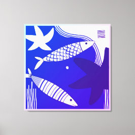 Fish and Star Fish Canvas Wall Art