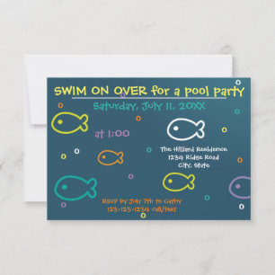 Fish & Bubbles - Convite de Festa na Piscina 3x5
