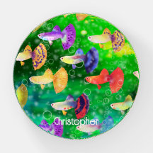 Fishes Guppies peso de papelão