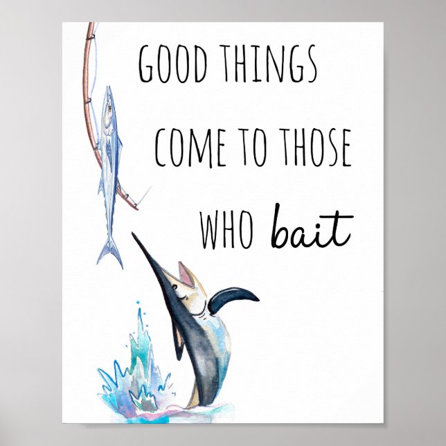 Fishing Quote Print, Fishing Poster  (Frente)