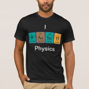 Física passada camisa do nome da mesa periódica