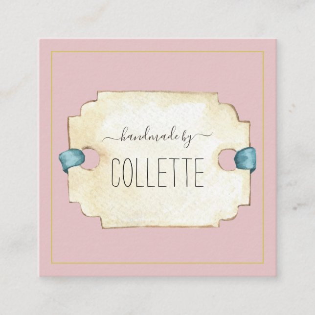 Fita à mão por Cartão de visita de quadrado de log (Frente)