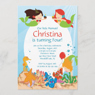 Fita Abaixo Do Convite De Aniversário De Sereia Ma