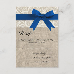 Fita Azul Lace & Royal e Placa RSVP Burlap