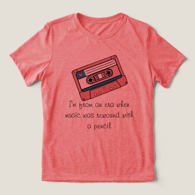 Fita cassete de T-shirt antiga era 1980 e 1990 (Design frontal)