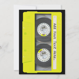 Fita Cassete Personalizável de Neon Amarelo