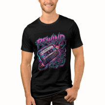 Fita Cassete Retro Mixtape Neon Rewind