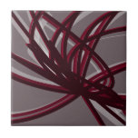 Fita de Abstrato Artística da cinza  e Borgonha<br><div class="desc">A cinza e o azulejo de cerâmica burgundy apresentam uma composição de fita de abstrato artística com tons de vinho burgundy e cinzas com sotaque branco sobre fundo de cinza.</div>