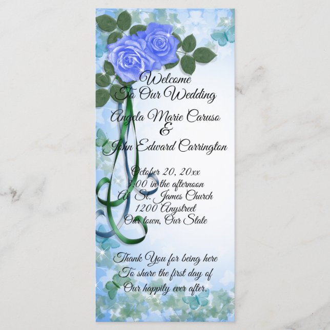 Fita de chá azul elegante do Programa Casamento (Frente)