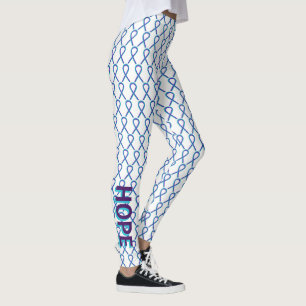 Fita de conscientização roxa e turquesa Leggings p