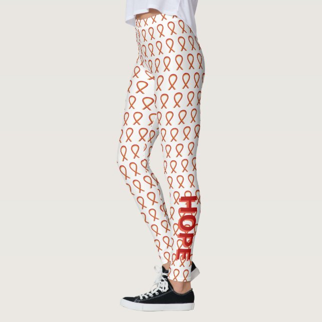 Fita de Conscientização Vermelha e Laranja Legging (Esquerda)