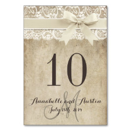 Fita de Elegância Vintage no Cartão de Mesa de Cas