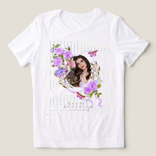 Fita de Rosa Roxa Chic Foto (Design frontal)