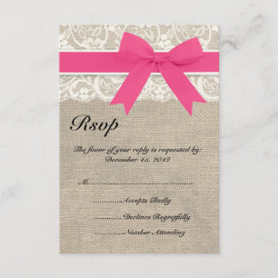 Fita de RSVP de Casamento de Invólucro e Rosa e Pl