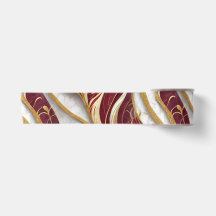 Fita de Seda Elegante Mármore Burgundy e Dourado