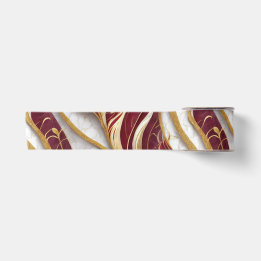Fita de Seda Elegante Mármore Burgundy e Dourado