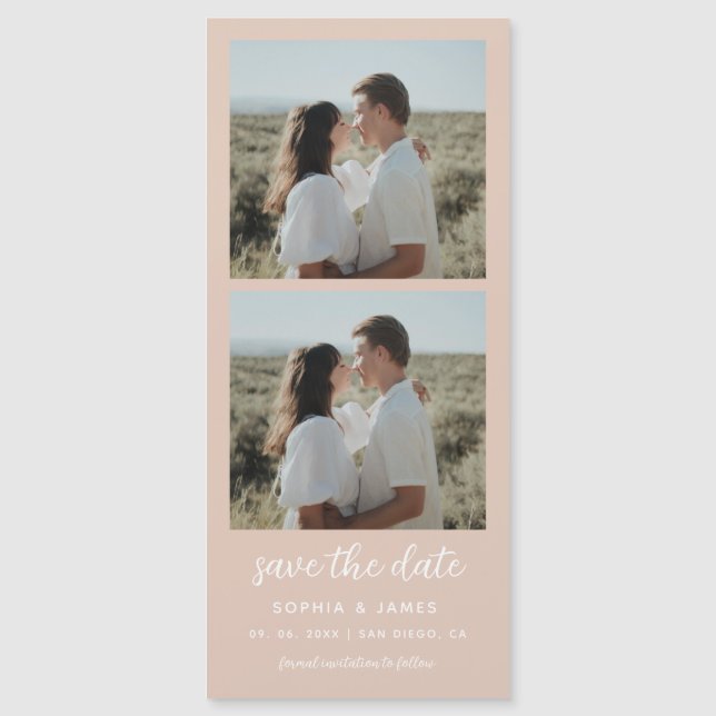 Fita Fotográfica Beige Magnética Casamento Salva A (Frente)