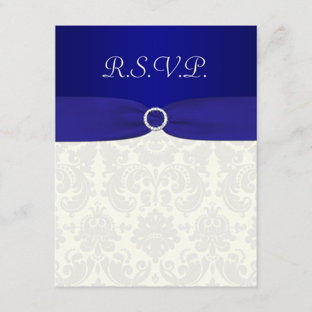 FITA IMPRESSA Azul, cartão de resposta em Damask M (Frente)