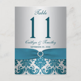 FITA IMPRESSA Cartão de Número de Mesa em Damasco
