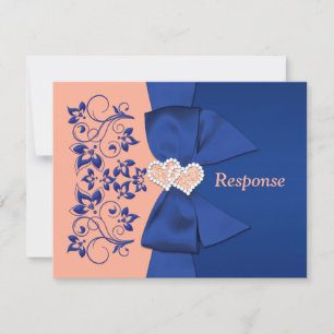 FITA IMPRESSA Cartão de Resposta de Casamento Flor