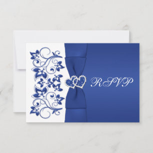 FITA IMPRESSA Cartão de Resposta Floral Azul e Bra