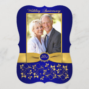 FITA IMPRESSA Convite de Aniversário de 50 anos - 