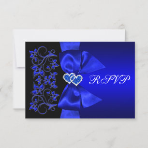 FITA IMPRESSA Resposta para Casamento Floral Azul,