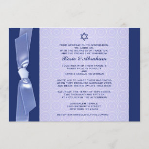 Fita judaica que Wedding convites lisos