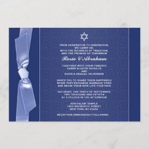 Fita judaica que Wedding convites lisos
