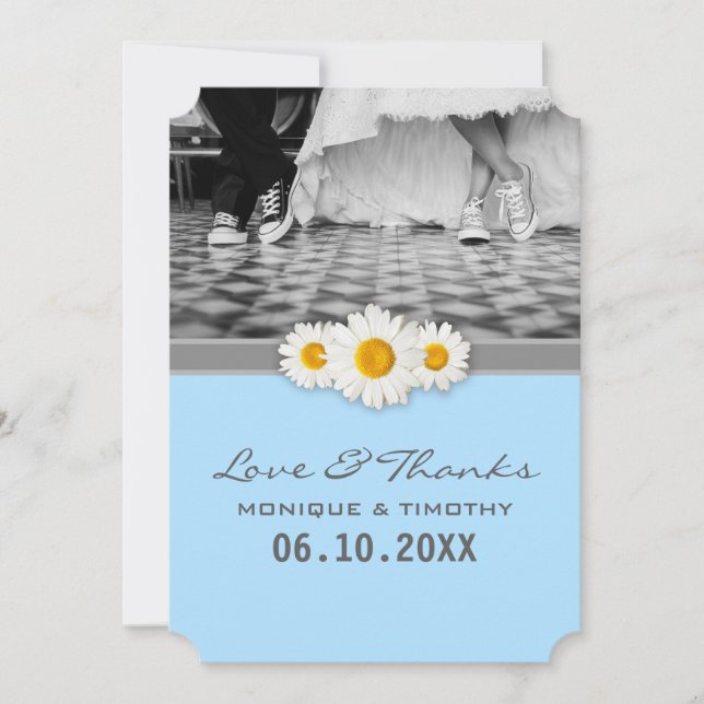 Fita margarida - Cartões de agradecimentos - Cinza (Frente)