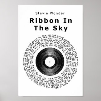 Fita No Sky Vinyl Record Song Lyric Impressão