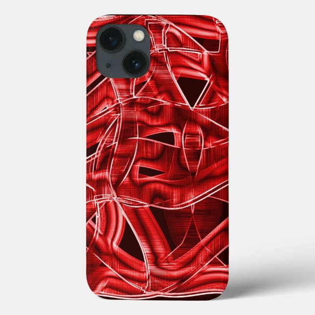 Fita vermelha esquerda de acrílico cruzada e sobre (Verso)