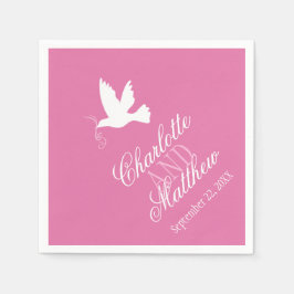 Fitas brancas de castigo guardanapos cor-de-rosa