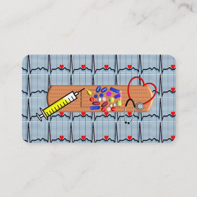 Fitas de ECG para Cartões de visitas Médicos (Frente)