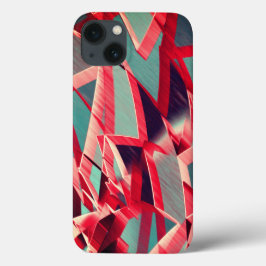 Fitas vermelhas curvas sobre cinzas azuladas, perf