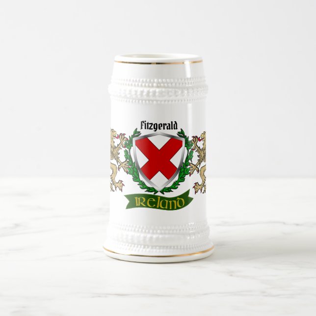 Fitzgerald Irish Shield Personalizou a Caneca de c (Centro)