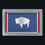 Fivela de cinto com a bandeira do estado de<br><div class="desc">Fivela de cinto elegante com a bandeira de Wyoming. Os Estados Unidos da América. Este produto seu customizável.</div>
